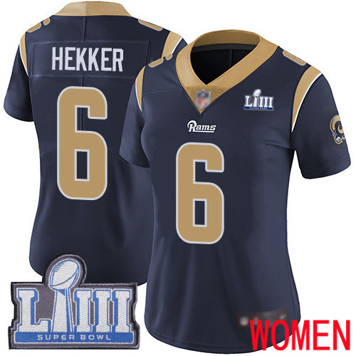 Los Angeles Rams Limited Navy Blue Women Johnny Hekker Home Jersey NFL Football #6 Super Bowl LIII Bound Vapor Untouchable->los angeles rams->NFL Jersey